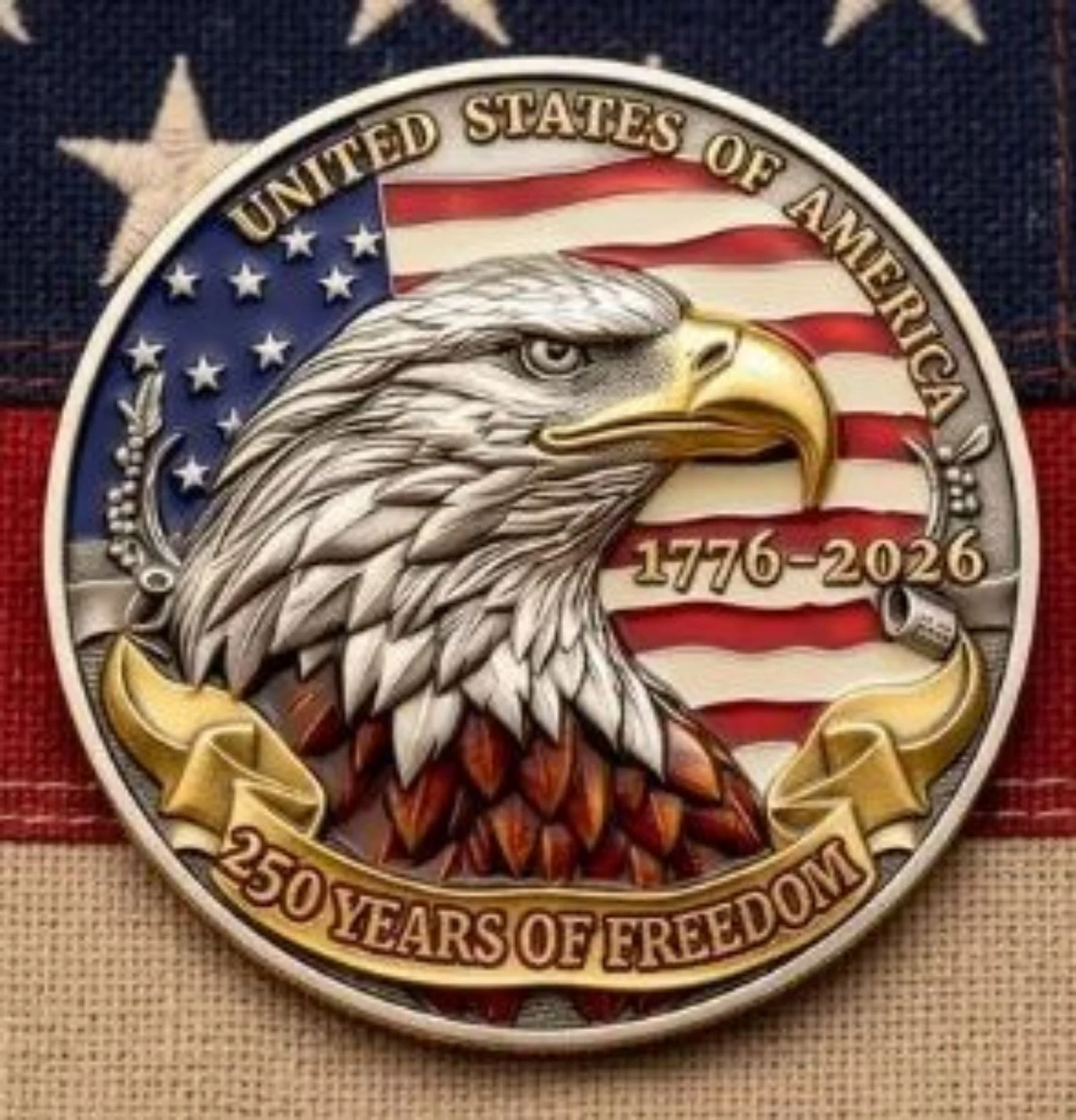 très belle médaille, juillet 2026, 250eme anniversaire de l'indépendance des USA